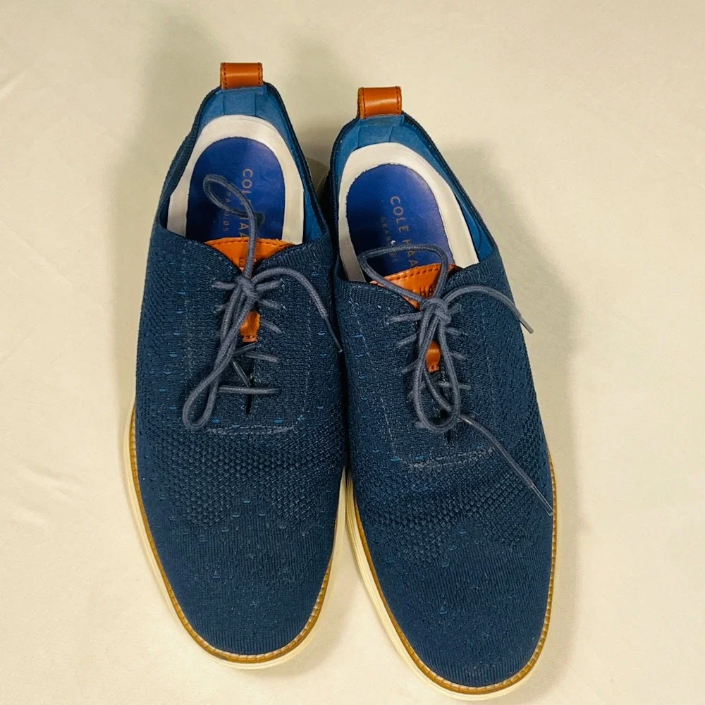 Cole Haan Grand Evolution Stitchlite Wingtip Oxford Navy Blue Mens 11.5 C27960